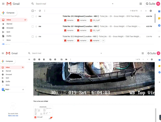 weighbridge ticket email sending with vehicle image